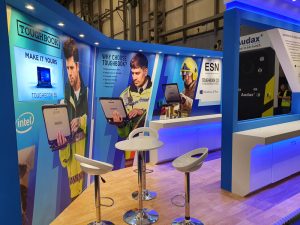 Panasonic Toughbook exhibition stand at the Emergency Services Show by SHAPES