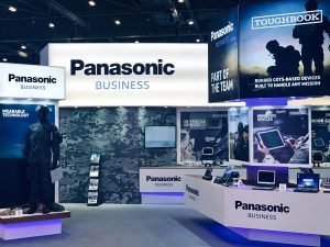 Panasonic Toughbook exhibition stand at DSEI by SHAPES